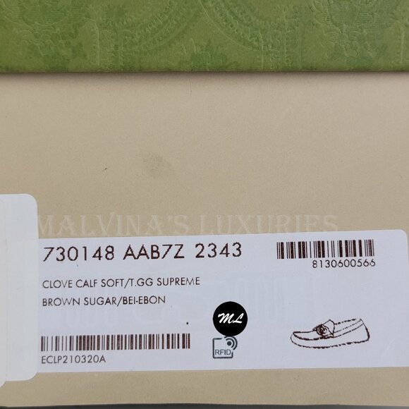 GUCCI SHOES G LOGO SUPREME BROWN LEATHER LOAFERS MOCCASINS - Picture 15 of 15